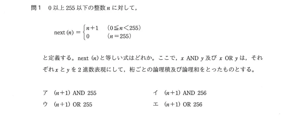 問題の図表(IPA公式問題冊子より引用)
