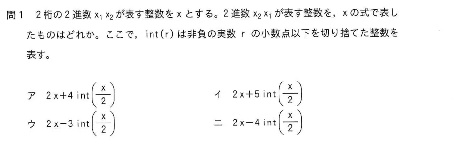 問題の図表（IPA公式問題冊子より引用）
